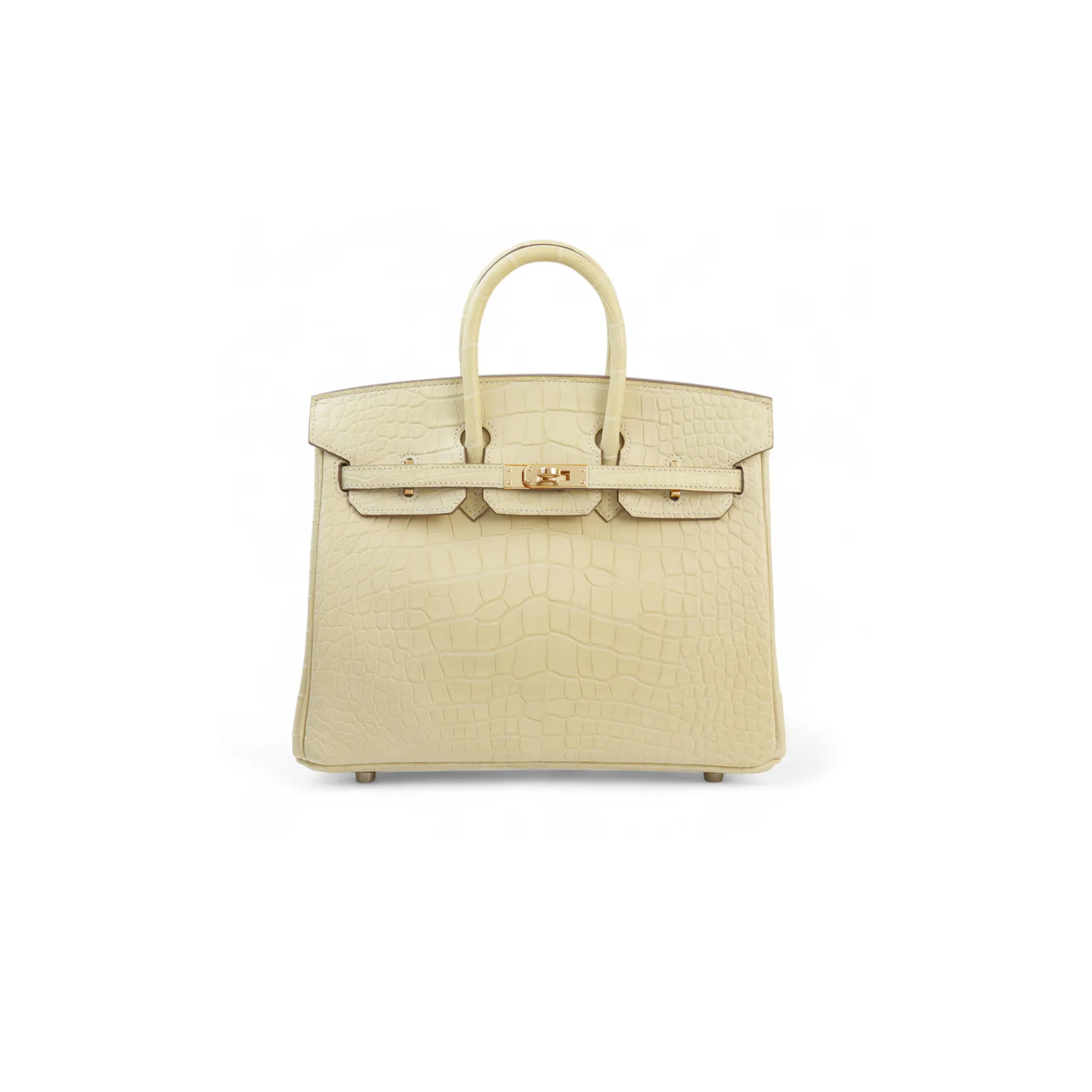 HERMÈS MASTER BIRKIN 30 CROCODILE LEATHER VANILLA GOLD BUCKLE H041367CK39 (30*22*16cm)